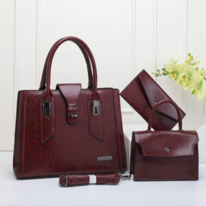 Luxury 3-Piece Dark Brown Handbag Set – Elegant & Versatile